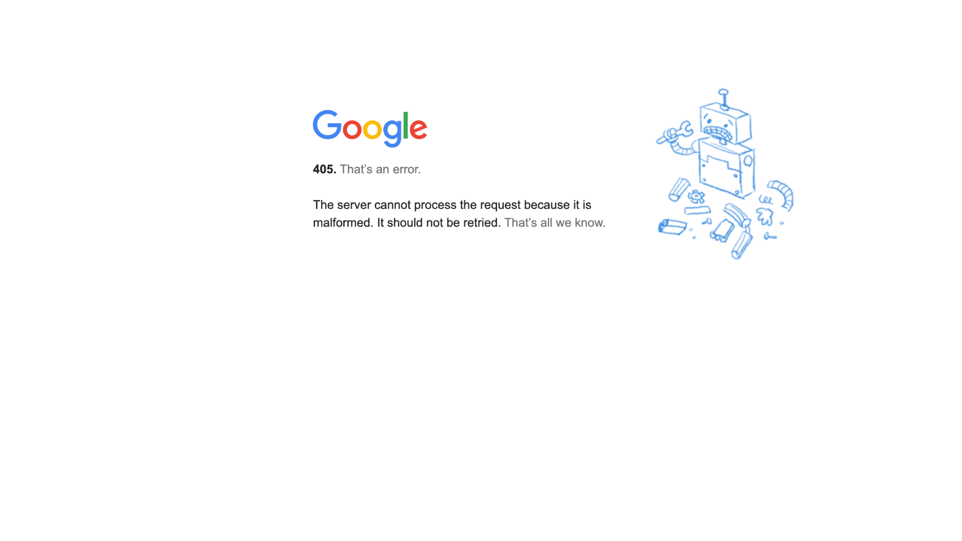Google 405 error.