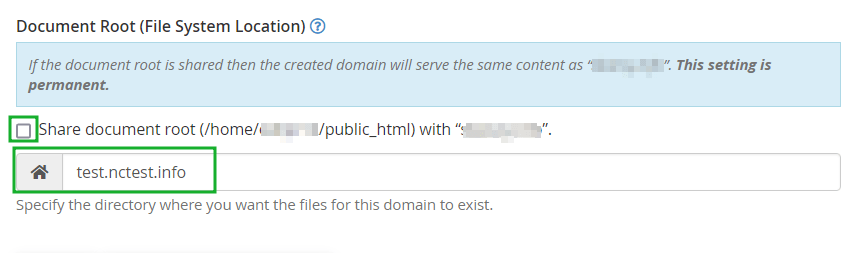Screenshot showing how to create a subdomain in cPanel.