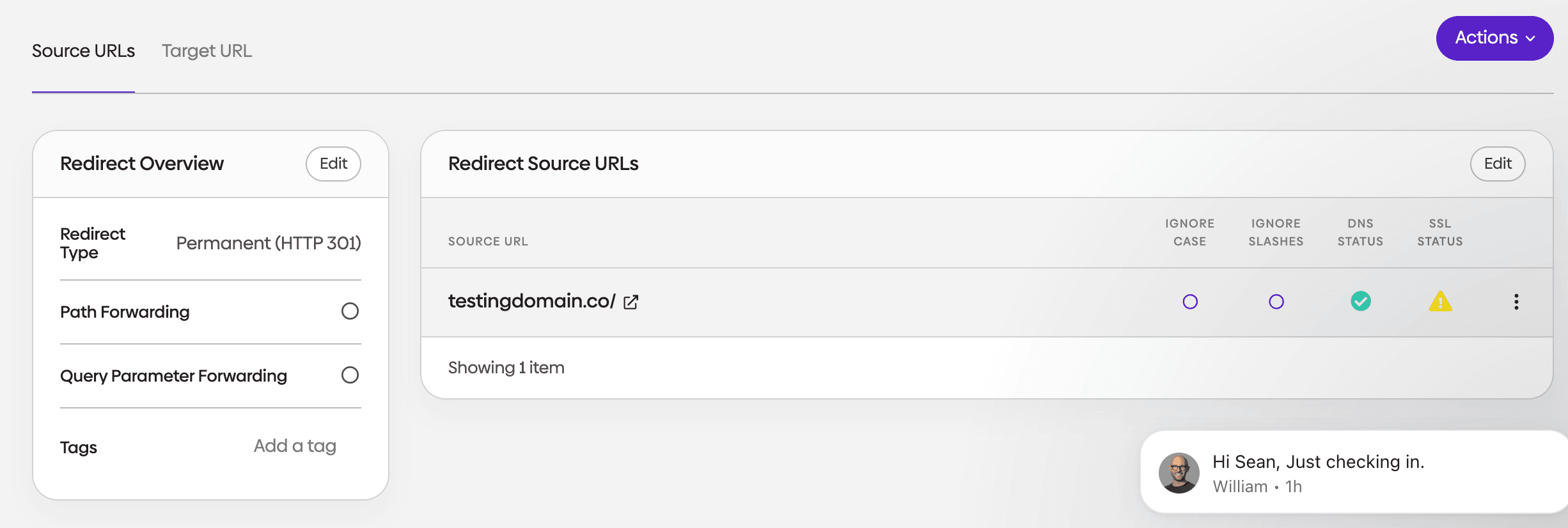 Screenshot showing the inside of urllo dashboard.