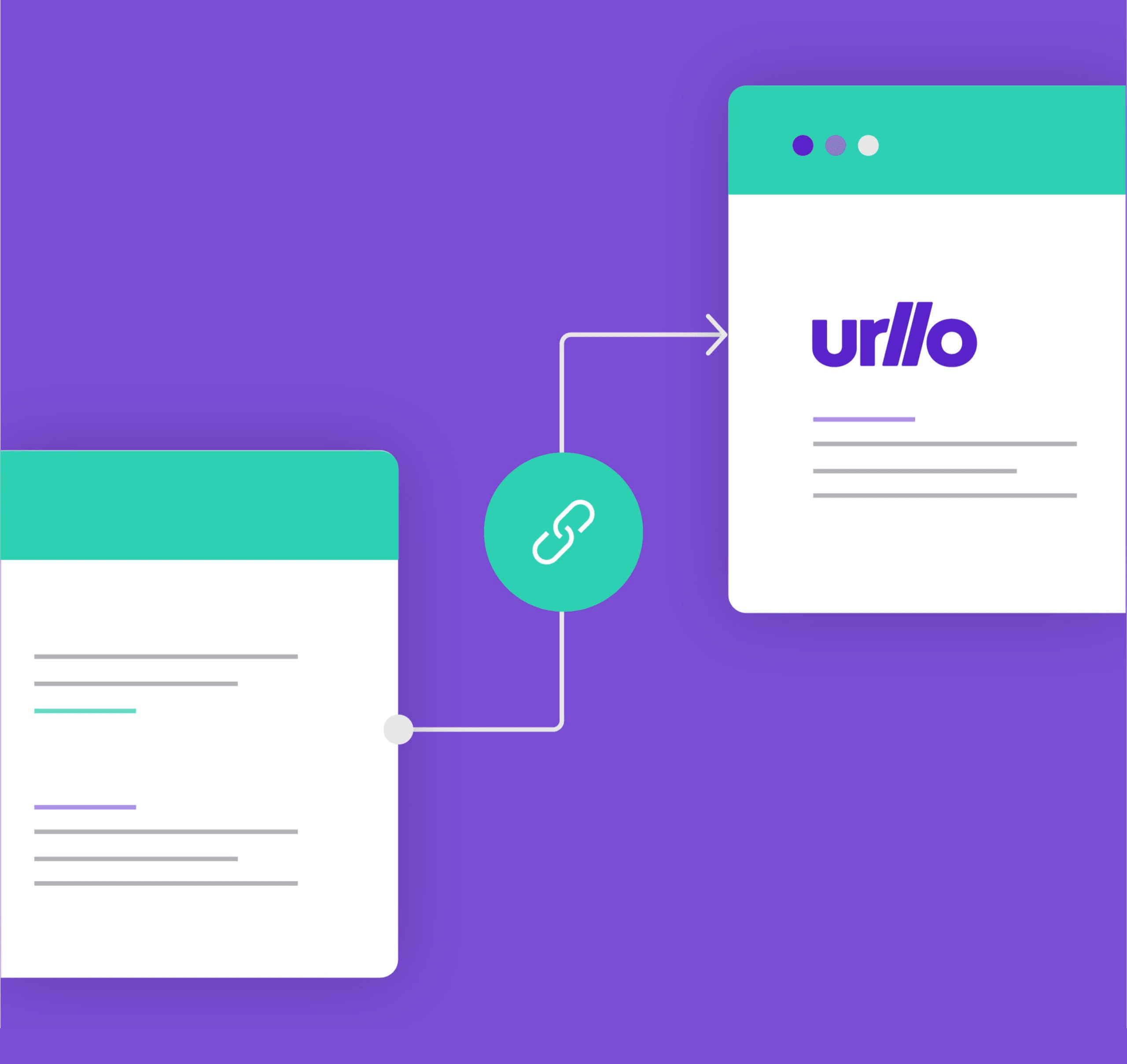 Graphic showing a webpage connecting to urllo